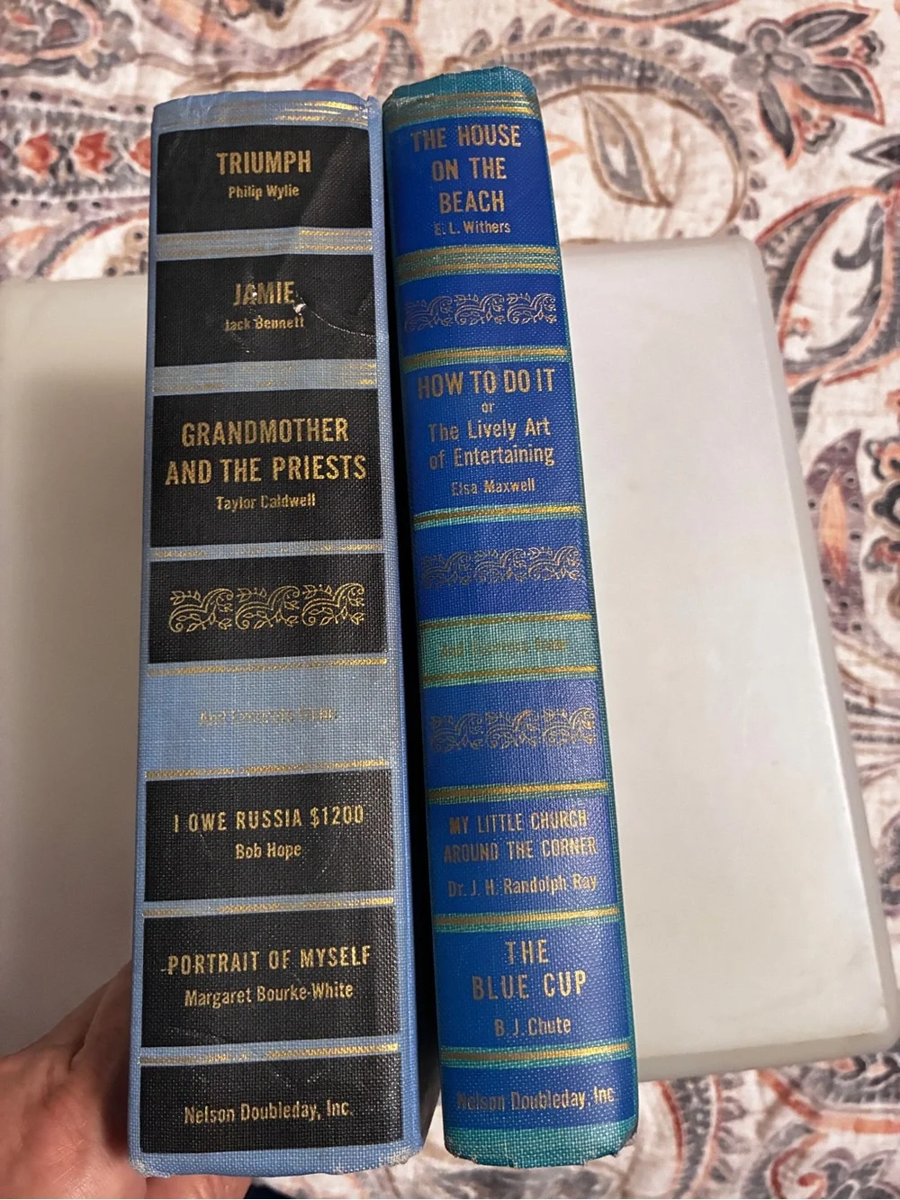 Vintage Classic Decorative Book Set Blue and Black 2 Nelson Doubleday Inc